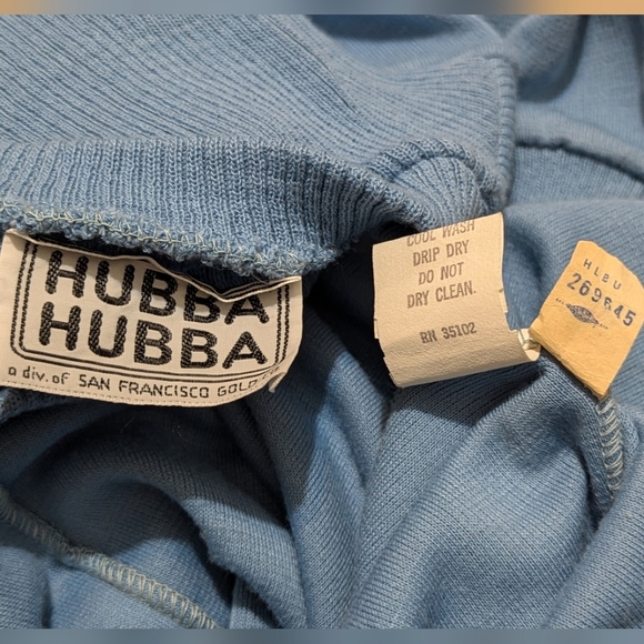 Vintage 70's Hubba Hubba Women's 7/8 Cerulean Blue Long-Sleeve Maxi Knit Dress - Picture 10 of 11